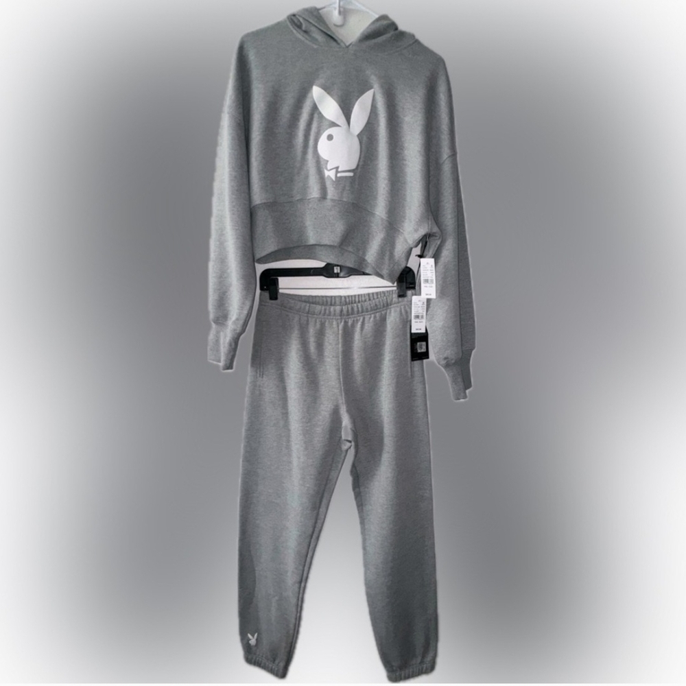 PLAYBOY Gray Lounge Set with Iconic Logo